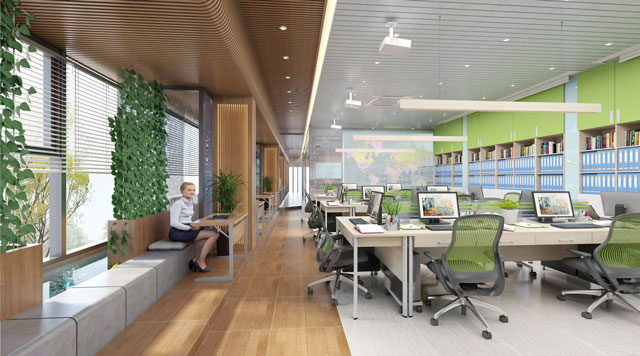 15+ Mẫu thiết kế văn phòng xanh đẹp, ấn tượng 2023
