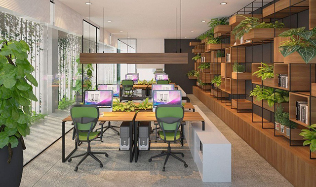 Đưa thiết kế văn phòng xanh tạo văn phòng làm việc hiện đại thân thiện với thiên nhiên