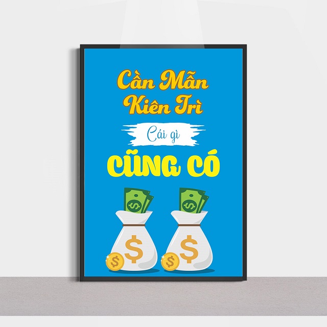 Tranh động lực slogan kiên trì