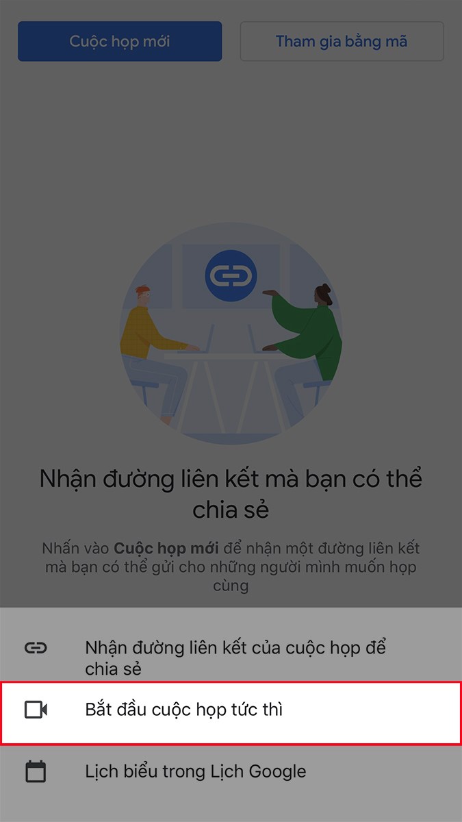 Cách tạo cuộc họp qua google meet