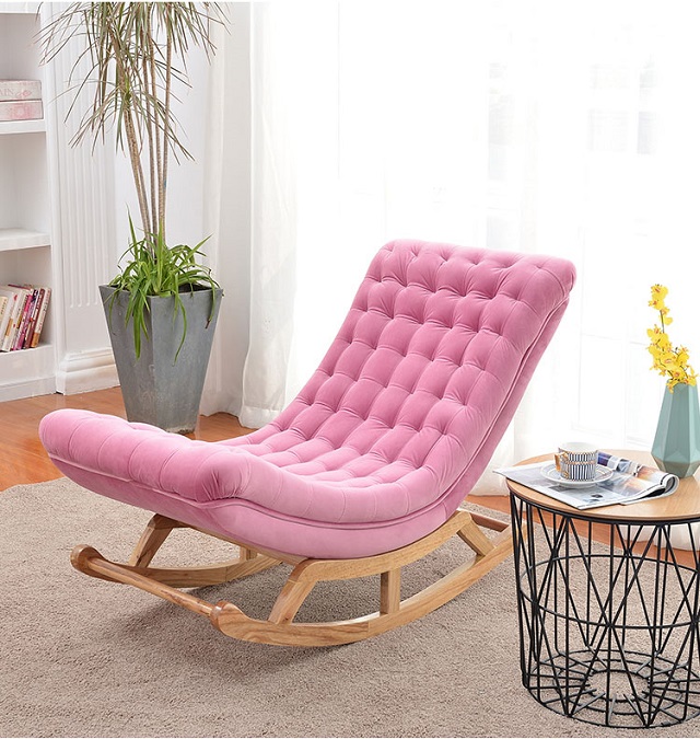 Sofa thư giãn màu hồng có thể sử dụng nghỉ ngơi đọc sách