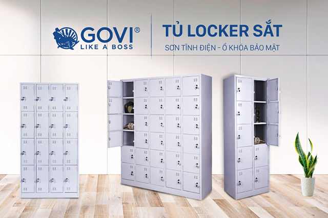 Bố trí tủ locker ngoài cửa để khách đến có chỗ cất đồ đạc của họ, giúp họa thoải mái hơn khi chọn đồ
