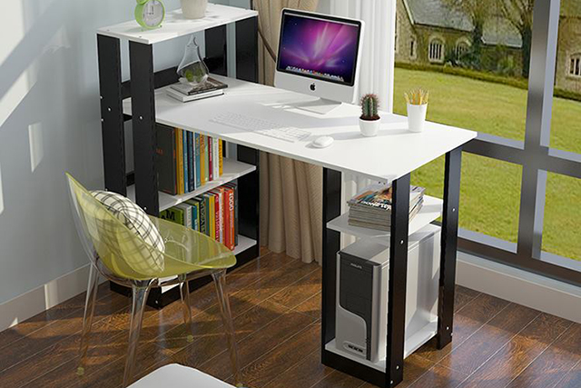 Mẫu bàn để máy tính với thiết kế đơn giản, phù hợp với không gian có diện tích hạn chế