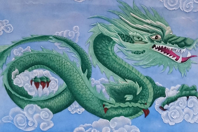 Tranh dragon xanh rì hí thủy mang tới tài phúc, vượng khí, như ý cũng ý sự mạnh mẽ và uy lực vô cuộc sống thường ngày và công việc