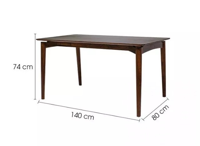 Kích thước bàn cafe hình chữ nhật
