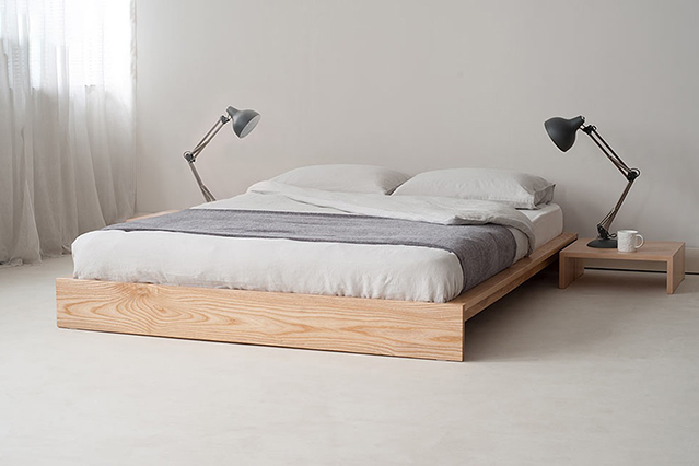 Giường ngủ gỗ Plywood được thiết kế đơn giản