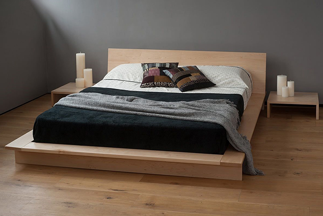 Giường ngủ gỗ Plywood được thiết kế vuông vắn, hiện đại