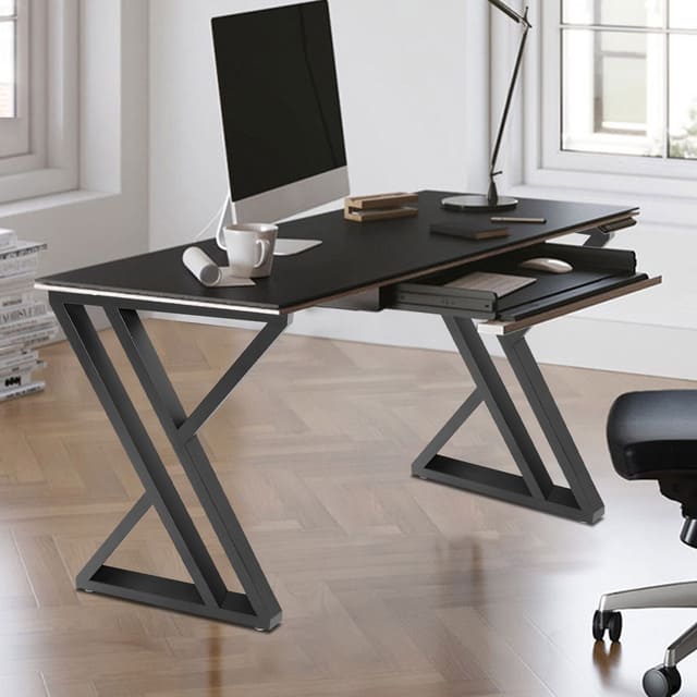 Bàn chữ X đen mặt gỗ tối