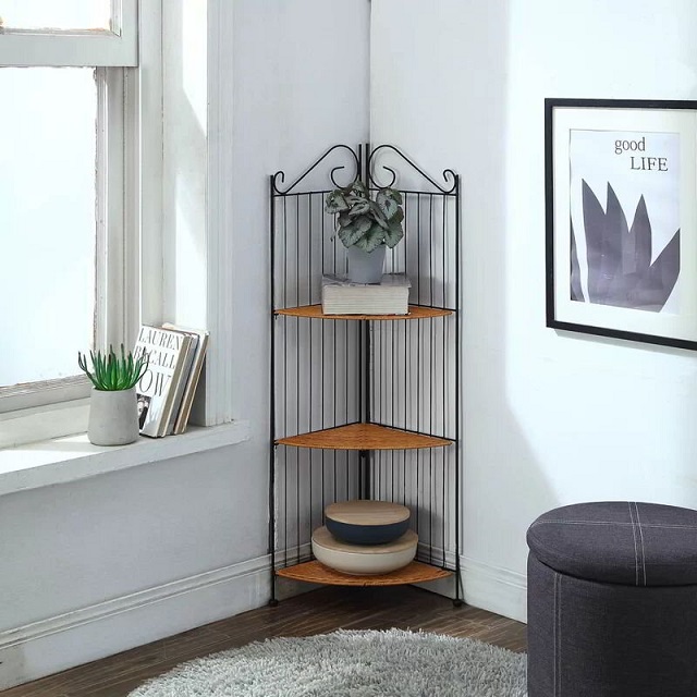 Classic style corner shelf keeps the same lines and materials as before