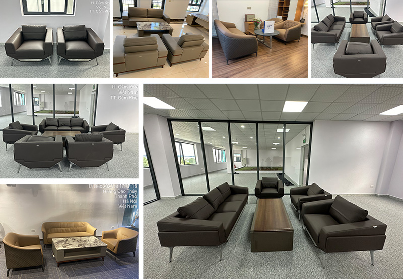 Công trình thực tế lắp đặt bàn ghế sofa phòng làm việc, sofa tiếp khách văn phòng tại các doanh nghiệp