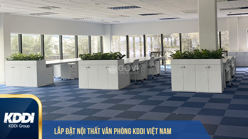 Không gian nội thất văn phòng KDDI Việt Nam
