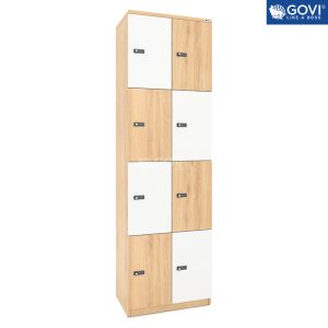 Tủ locker gỗ 8 cánh khóa mật mã LKG8MM-TG