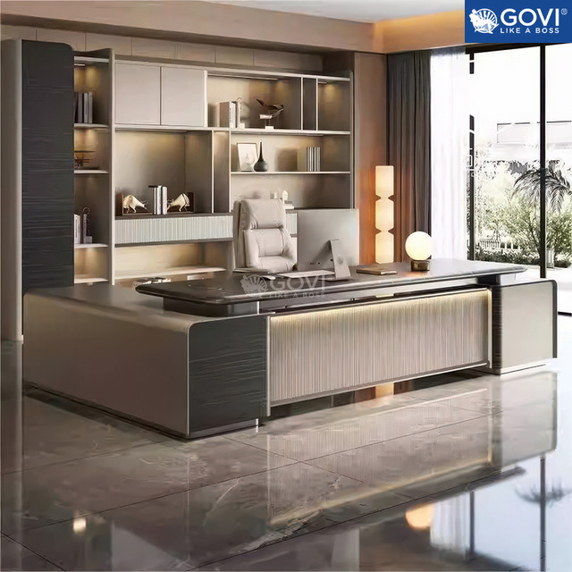 Bàn giám đốc chữ L sang trọng, hiện đại