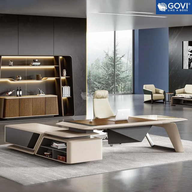 Bàn giám đốc chữ L mẫu Lusso LH09