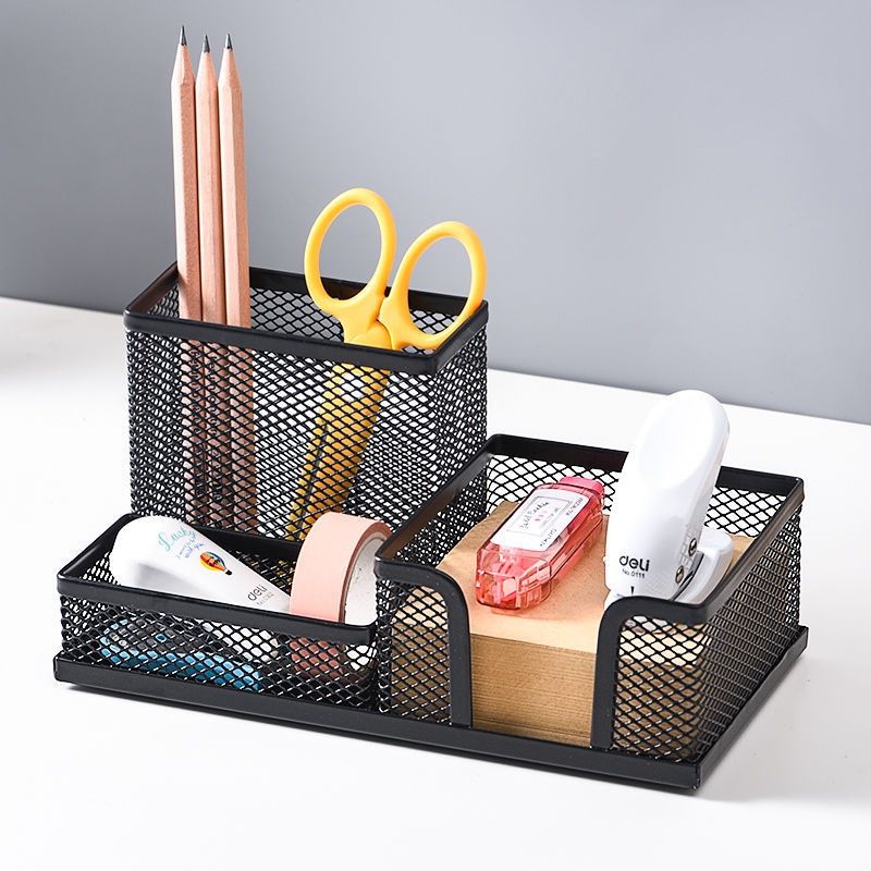 Hộp đựng bút để bàn làm việc 3 ngăn