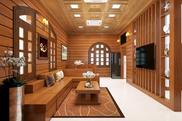 Nội thất phòng khách gỗ gõ đỏ