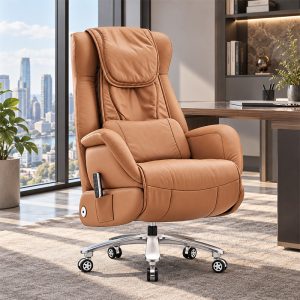 Ghế lãnh đạo massage da bò Commander CD05-BN