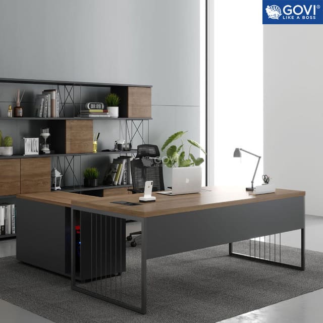 Bàn làm việc mặt gỗ MDF dài 1m8