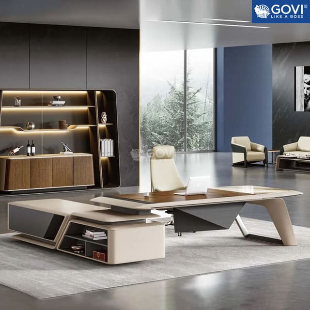 Bàn làm việc giám đốc thiết kế chữ L