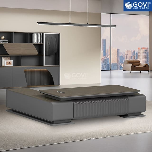 Bàn làm việc cao cấp màu đen mẫu số 4