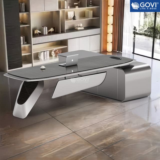 Bàn làm việc cao cấp màu đen mẫu số 5
