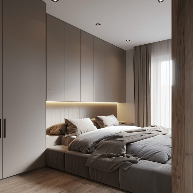 Giường liền tủ cho phòng ngủ tối giản mẫu số 3