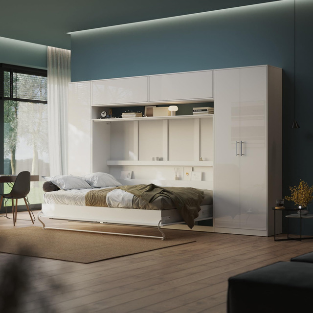 Giường thông minh dáng ngang kết hợp tủ quần áo mẫu số 1