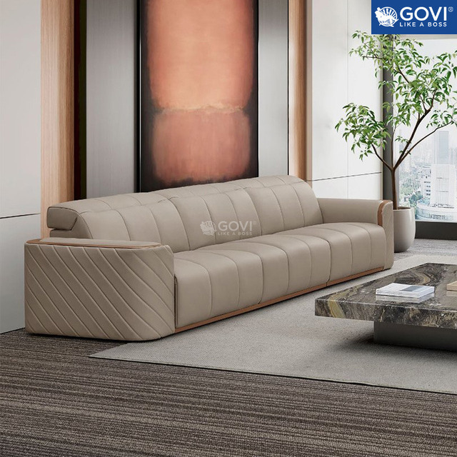Sofa chữ I màu kem của Govi Furniture