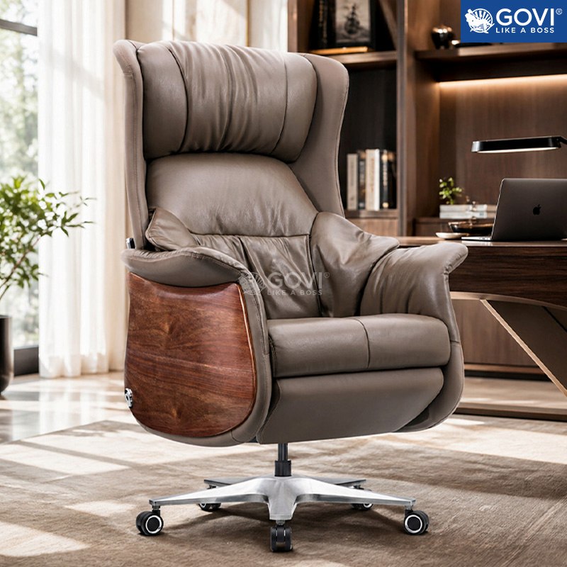 Ghế lãnh đạo massage da bò Commander Prime CDP01-BN