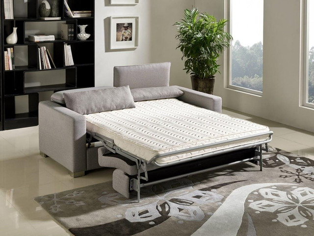 Sofa giường kéo màu trắng kem
