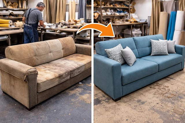 Ghế sofa sau khi bọc lại