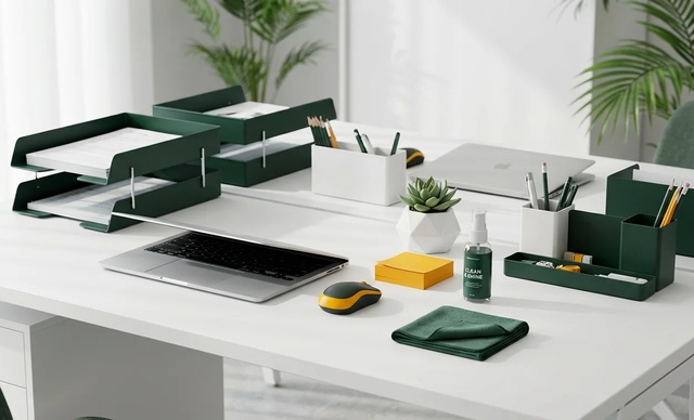 Bố trí các vật dụng trên bàn làm việc